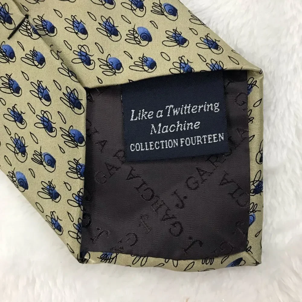 J. Garcia gold blue‎ Like a Twittering Machine Collection Fourteen tie